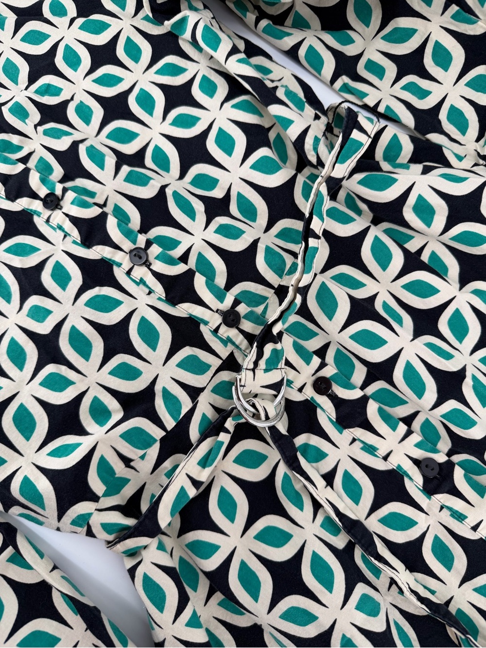 Zara Retro 70s BLOGGER Favorite Geometric Print Nelly Belted Shirt Dress XS - Picture 5 of 9